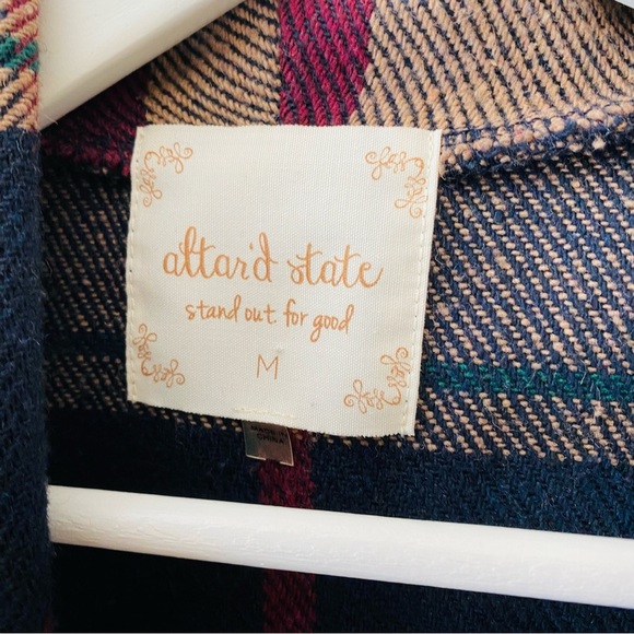 Altar'd State Open Front Plaid Vest Sz Medium - Picture 4 of 8